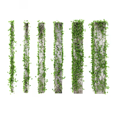 Lush Green Climbing Vines Covering Weathered Wooden Pillars For Garden Decor 3d model Lush Green Climbing Vines Covering Weathered Wooden Pillars For Garden Decor 3d model