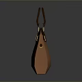 Brown Leather Handbag With Golden Hardware And Top Handle Design