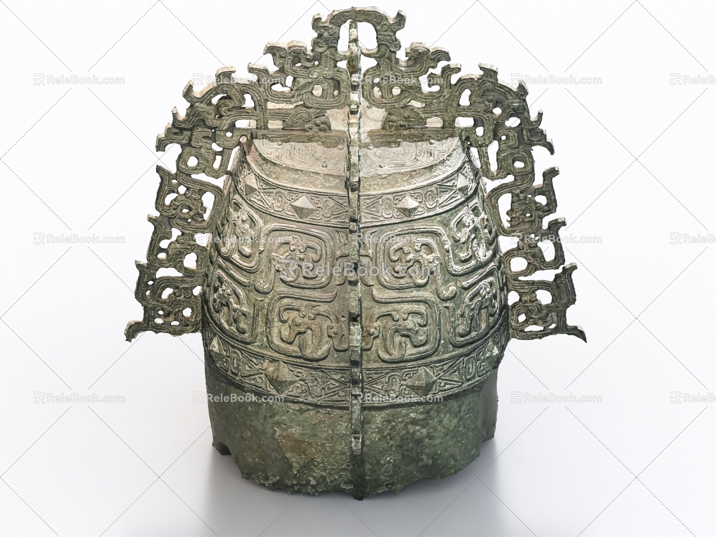 Qin Gong Zhong Bronze Bell Bronze Antique Cultural Relics 3d model