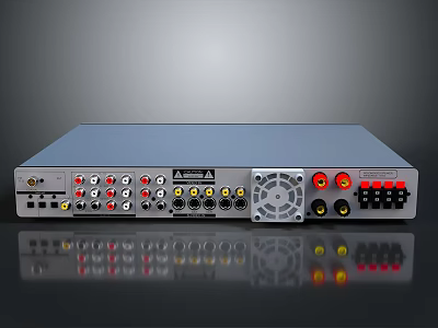 Modern Electronic AV Receiver With Multiple Audio Video Ports And Controls 3d model