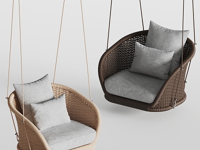 Modern Hanging Chair Rattan Hanging Chair Fabric Hanging Chair 3d model