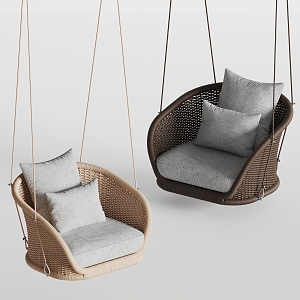 Modern Hanging Chair Rattan Hanging Chair Fabric Hanging Chair 3d model