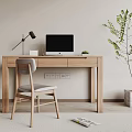 Modern Desk Chair Desk Computer Desk 3d model