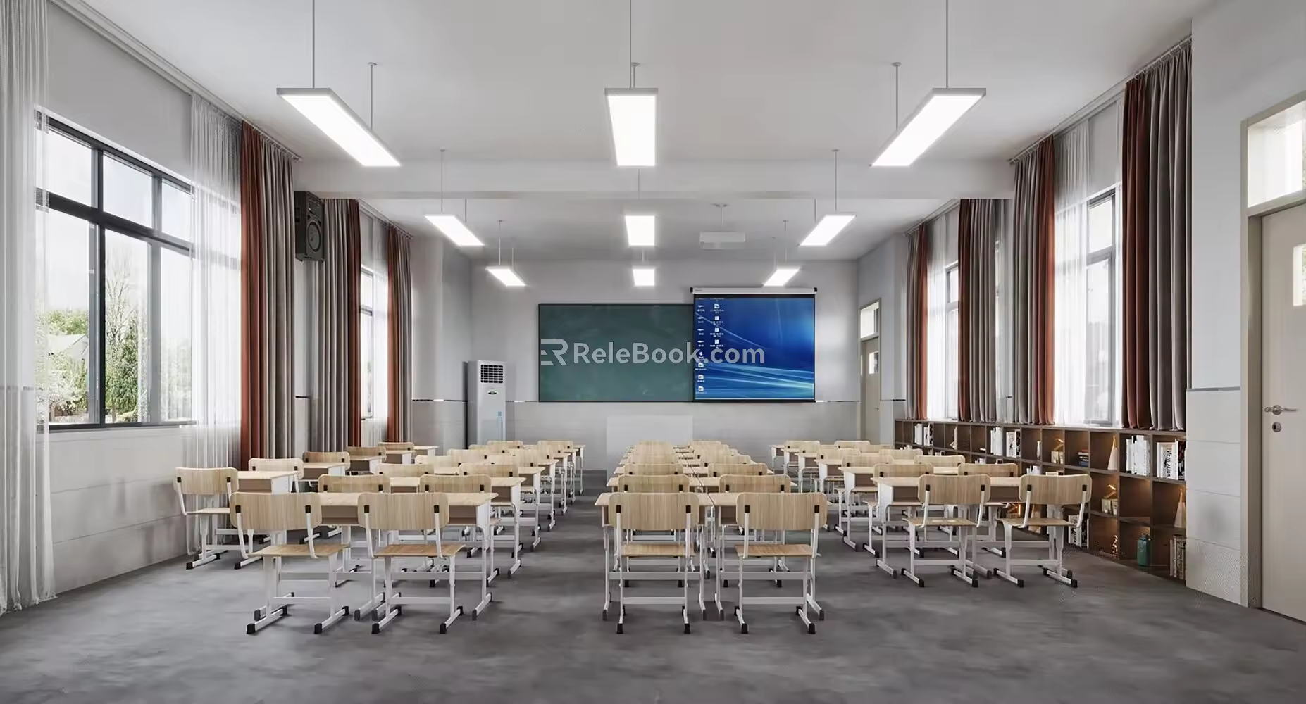 Modern Classroom Student Classroom Teaching All-in-One Smart Campus Classroom 3d model
