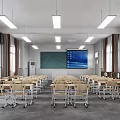 Modern Classroom Student Classroom Teaching All-in-One Smart Campus Classroom 3d model