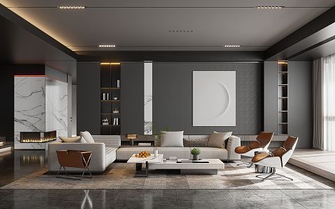 Modern Minotti living room 3d model