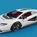 White Luxury Sports Car With Red Interior And Sleek Black Wheels Design