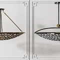Modern Chandeliers With Metal Frame And Decorative Circular Accents In Gold Black Blue