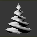 Modern Silver Spiral Hardware Tool Made Of Stainless Steel With Reflective Surface