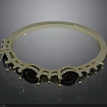 Elegant Silver Bracelet With Black Gemstones And Metal Decorative Design