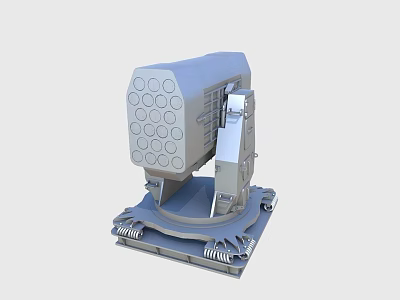 Multi Barrel Weapon Launcher System With Circular Tubes And Base Mount Structure 3d model