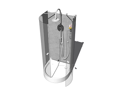 Modern Shower Sauna Interior With Glass Enclosure Steam Function And Showerhead Design 3d model