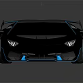 Gray Modern Sports Car With Sleek Design Blue Accents Rear Spoiler And Alloy Wheels