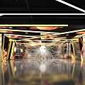 Modern 4S Car Dealership Showroom Featuring Displayed White And Yellow Vehicles With Modern Lighting