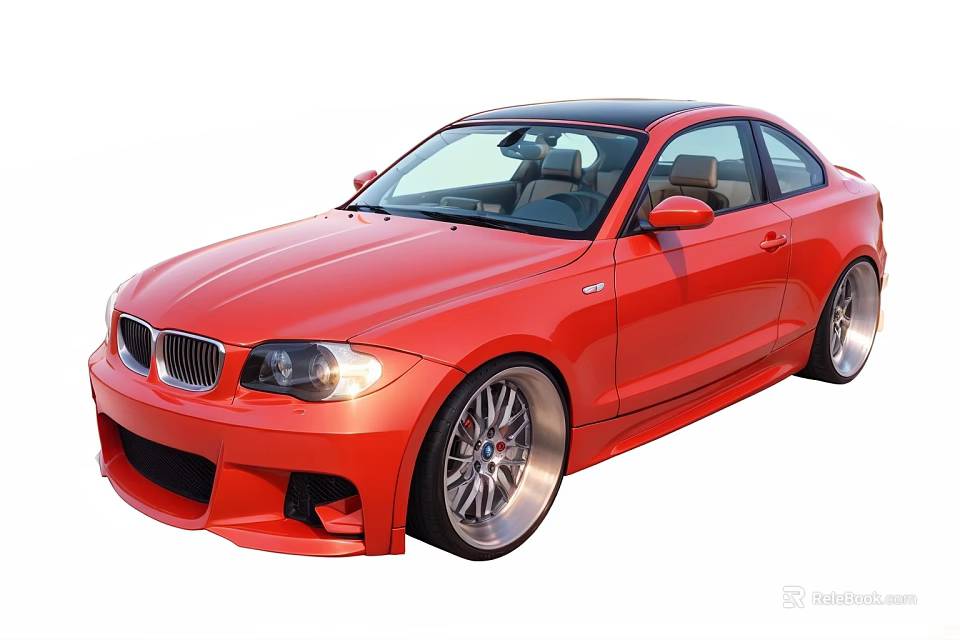 Red BMW Two Door Coupe With Modified Sporty Exterior And Alloy Wheels 3d model 