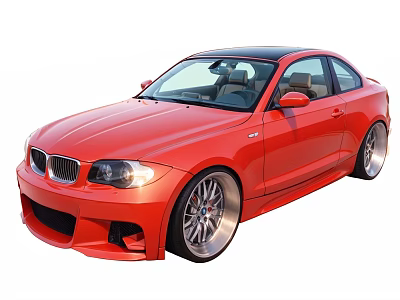 Red BMW Two Door Coupe With Modified Sporty Exterior And Alloy Wheels 3d model
