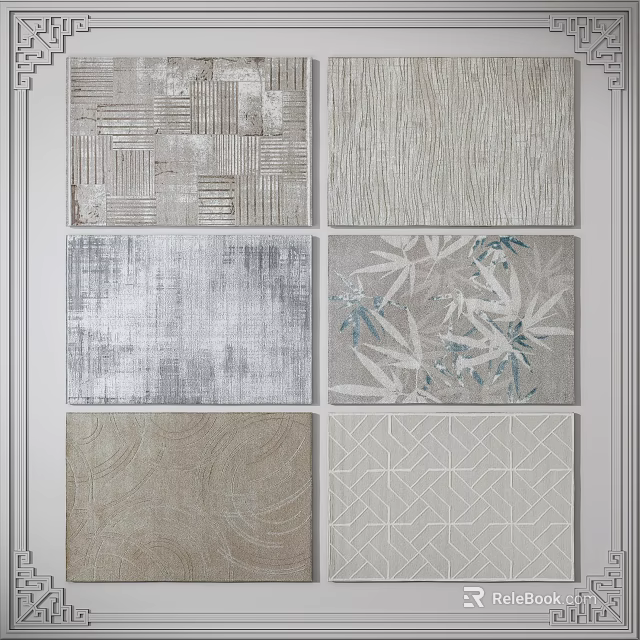 Square Rugs Collection With Various Patterns Textures And Unique Design Styles 3d model 