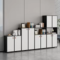 Modern Black And White File Cabinets Storage Units With Books Folders And Decor Items