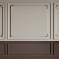 Elegant Decorative Lines With Ornate Frames On Interior Wall Panel Design 3d model