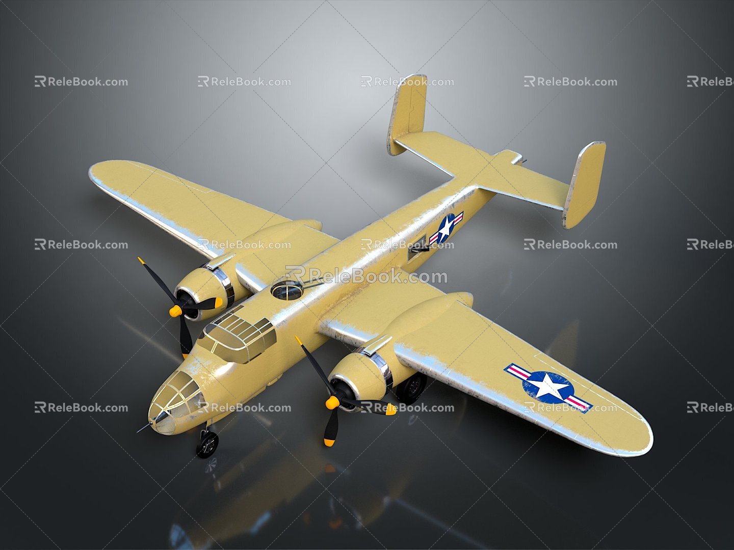 B25 Bomber World War II Bomber 3d model