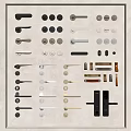 Modern door handle hardware handle combination handle combination lock 3d model