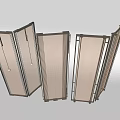Modern Room Divider Design With Metal Frame Glass Panels And Vertical Stripes