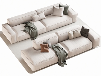 Double sofa Multi-person sofa Corner sofa 3d model