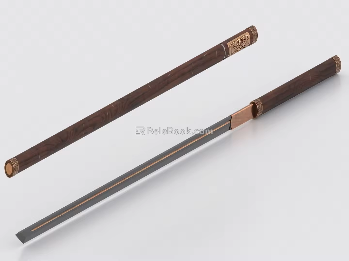 Tang Dao Samurai Sword Long Sword Horizontal Sword Embroidered Spring Knife Weapon Cold Weapon 3d model