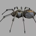 Mechanical Spider Robot With Metallic Legs And Industrial Sci Fi Design 3d model