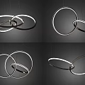 Contemporary Modern Circular Ring Chandeliers With Sleek Metal Frames And LED Glow