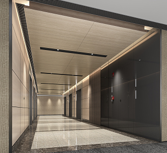 Modern Corridor Standard Floor Public Area Corridor 3d model