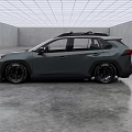 Dark Gray SUV With Roof Rack Black Alloy Wheels And Modern Design