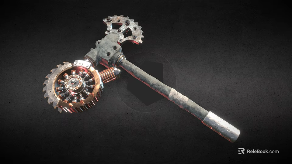 Mechanical Gear Tool Featuring Spiral Spring Metal Shaft And Industrial Design 3d model 