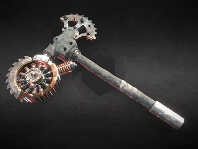 Mechanical Gear Tool Featuring Spiral Spring Metal Shaft And Industrial Design 3d model
