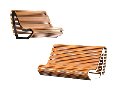 Modern Wooden Slat Outdoor Chair With Sleek Design And Durable Frame For Patio Use 3d model
