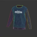 Blue Sweatshirt With White Sporting Goods Text Design For Casual Wear