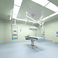 Modern Operating Room Interior With Surgical Table Operating Lights And Medical Equipment