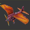 Vibrant Pink And Orange Passenger Plane With Striped Wings And Propeller