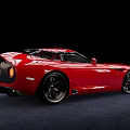 Red Luxury Sports Car With Sleek Aerodynamic Design On Black Background