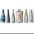 Various Bottled Water Brands With Different Clear Bottle Designs On