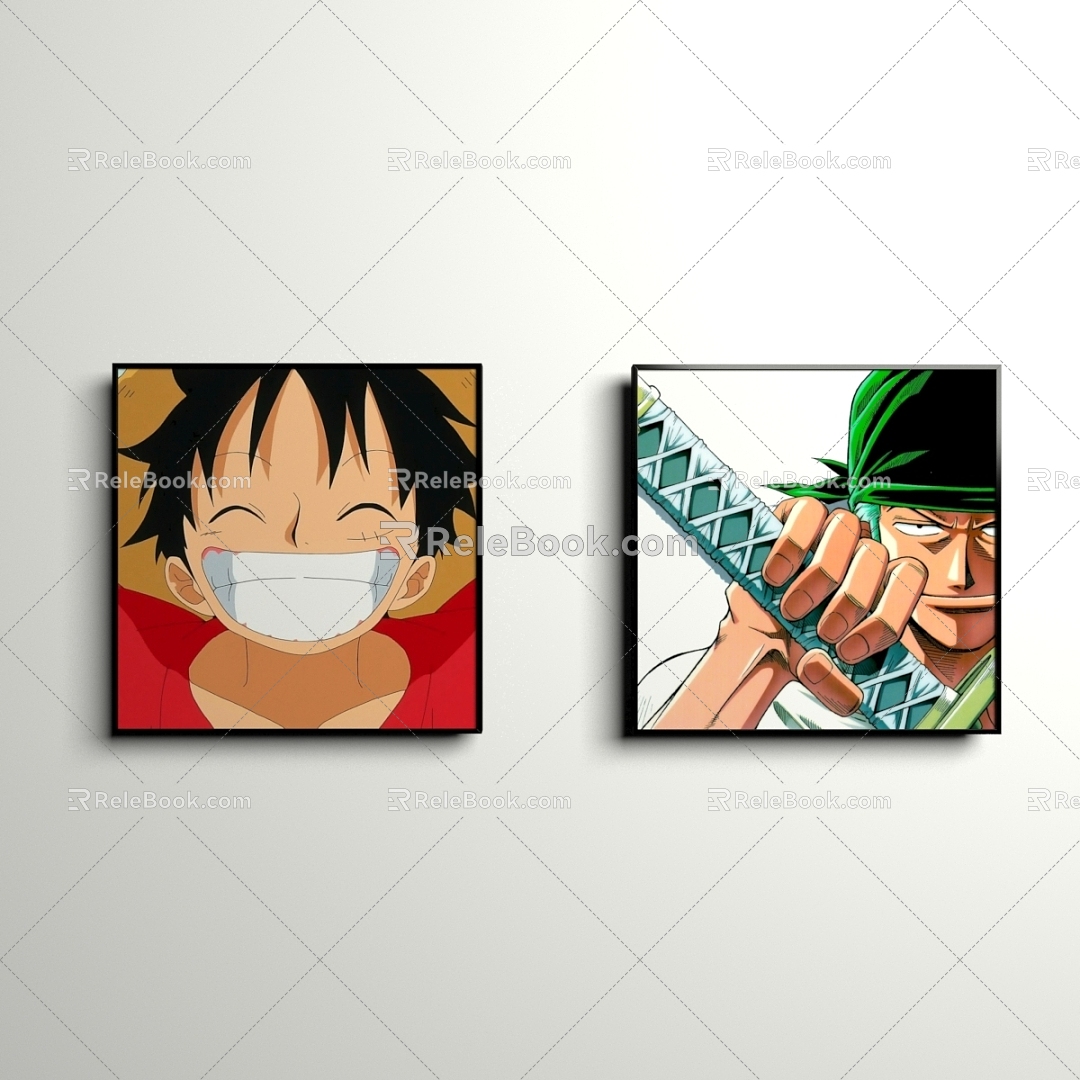 Hanging picture animation cartoon 3d model