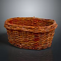 Handwoven Brown Wicker Hanging Basket With Intricate Texture For Decorative Use