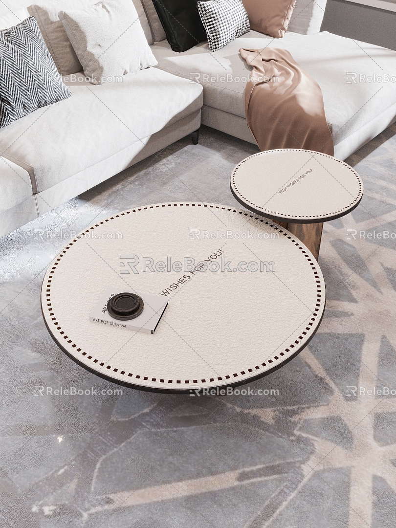 Living room coffee table table mat 3d model