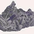 Purple Mineral Crystal Stone Specimen With Wooden Base And Natural Texture
