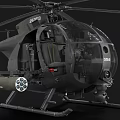 US Army Military Helicopter Equipped With Rocket Launcher Transparent Cockpit And Interior Seats