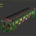 Vintage Red Train Carriage with Gray Roof and Multiple Classic Windows Design