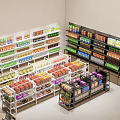 Supermarket Department Store Interior With Shelves Of Various Products And Neat Displays