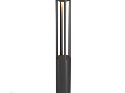 Modern Outdoor Floor Lamp With Black Metal Frame And Transparent Shade 3d model