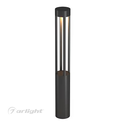 Modern Outdoor Floor Lamp With Black Metal Frame And Transparent Shade 3d model