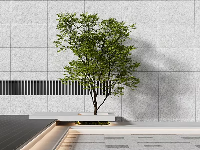 Modern Arbor in Contemporary Landscape Design With Gray Tiled Wall and Stone Tile Floor 3d model
